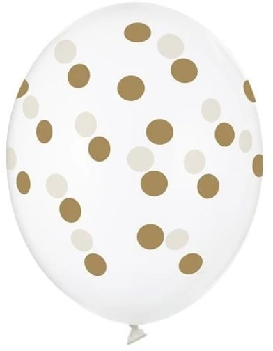 Party Deco Balionai gumos spalvos "Dots" 30cm 6 vnt