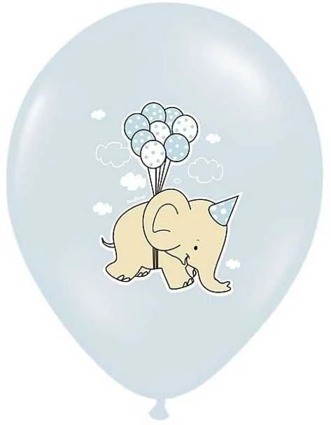 Party Deco Balionai "Drambliukas" melsvi 30cm 6 vnt