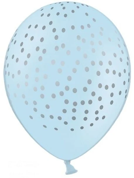 Party Deco Balionai 30 cm stiprūs melsvi su taškiukais