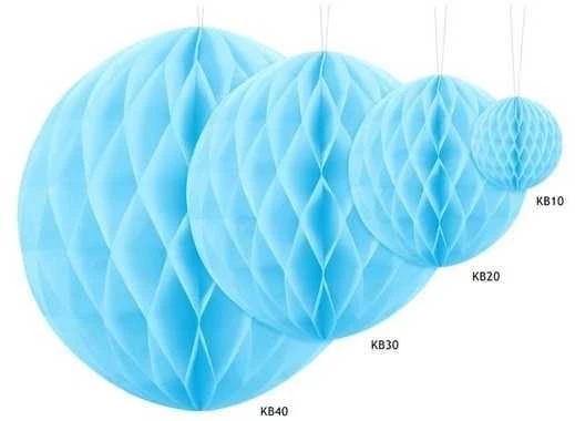 Party Deco Korėtas apvalus papuošimas 10cm 1 vnt melsvas