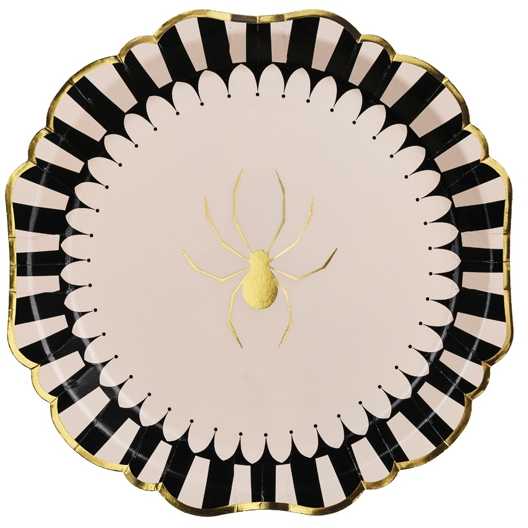 Party Deco PartyDeco TPP101, Torto lėkštė, Popierius, Juoda, Auksinė, Balta, Apvali, 23 cm, 6 vnt.