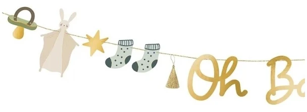 Party Deco PartyDeco Banners Oh baby mix 2,5 m 14718