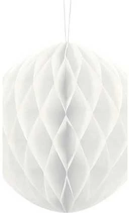 Party Deco Korėtas apvalus papuošimas 20cm 1 vnt baltas