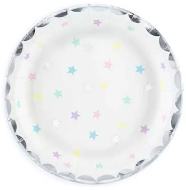 Party Deco Popierinės lėkštutės "Žvaigždutės" 6vnt 18cm