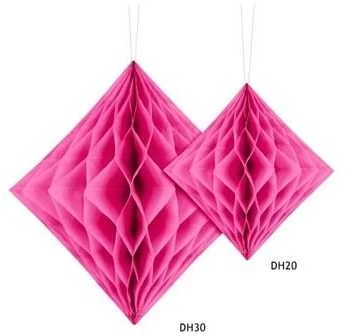 Party Deco Korėtas rombas 20cm 1 vnt bordo