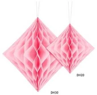 Party Deco Korėtas rombas 30cm 1 vnt rožinis