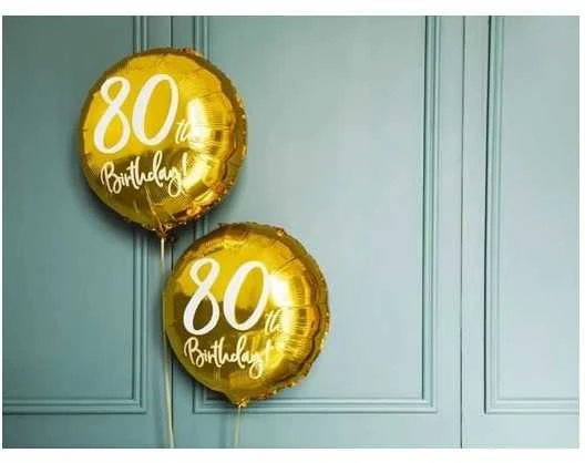 Party Deco Balionas folinis apvalus 80-as gimtadienis