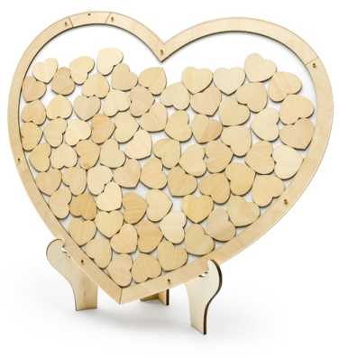 Party Deco Svečių knyga medinė, Širdis, 44x37,5 cm universalus