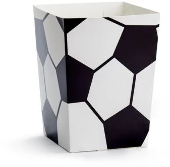 PartyDeco Dėžutės popcorn "Futbolas" 6 vnt 7*7*12cm