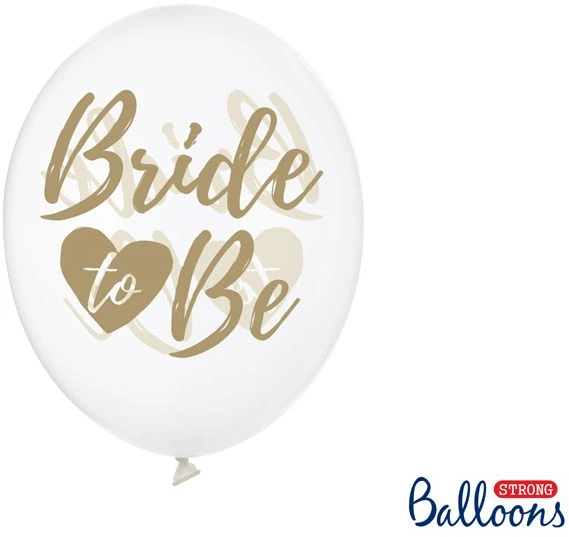 Party Deco Balionai gumos spalvos "Bride to Be" 30cm 6 vnt