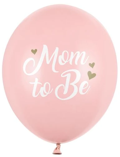 Party Deco Balionai "Mom to Be" rausvi 30cm 6 vnt