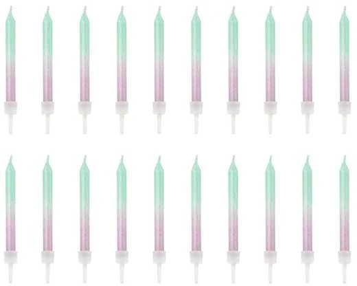 Party Deco Gimtadienio žvakutės blizgios 20 vnt 6cm