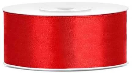 Party Deco Paperseal Satininė juostelė, 25mm/25m, raudona