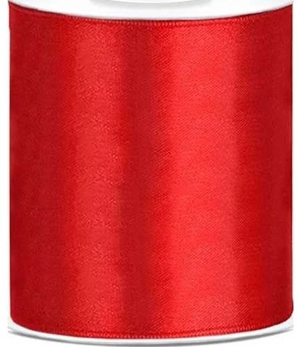 Party Deco Juostelė satino 100mm/25m raudona
