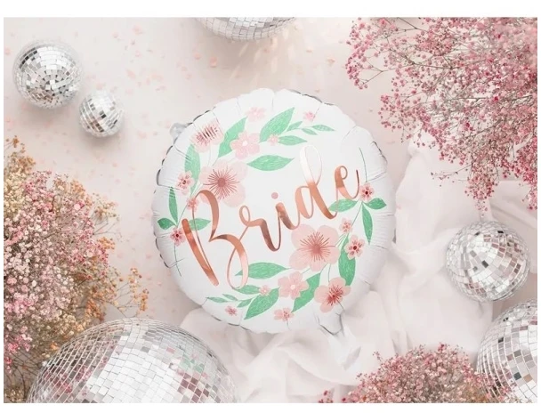Party Deco Folinis balionas "Bride" baltas 45cm
