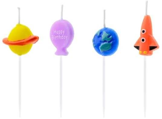 Party Deco Žvakutės gimtadienio 4 vnt vaikiškos 3cm