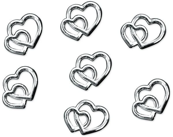 Party Deco Dekoratyvinės sidabrinės širdelės 1cm 25 vnt