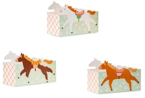 Party Deco Dėžutės užkandžiam "Arkliukai" 3 vnt 7,5*11*17cm