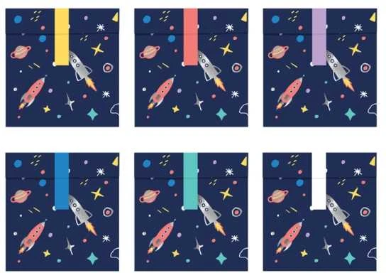 Party Deco Maišeliai saldainiams "Space" 13*14cm 6 vnt