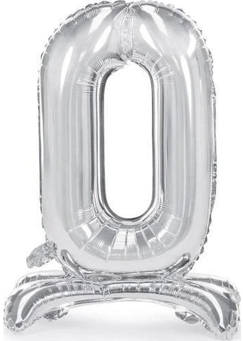 Party Deco Stovintys sidabriniai skaičių balionai, 70 cm