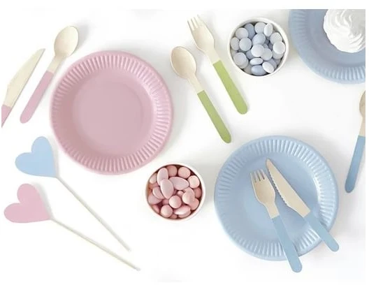 Party Deco Mediniai įrankiai komplektas spalvoti 16cm po 6 vnt