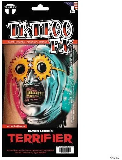 Partychimp Klouno akinių tatuiruotė Art