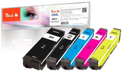 Rašalas Peach Patrone Peach Epson Nr. 26XL T2636 Daugiapakis mažmeninės prekybos rinkinys - PI200-285