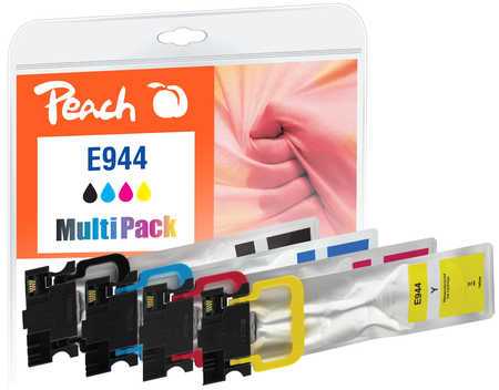 Peach Peach PI200-786 rašalo kasetė, 4 vnt. Pakaitinė juoda, žydra, rausvai raudona, geltona