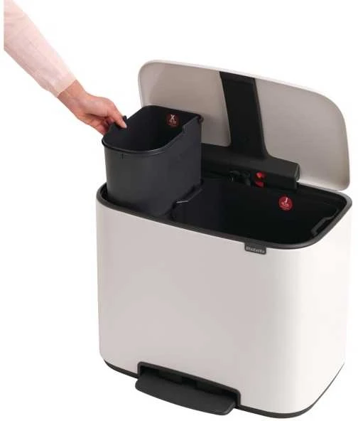 Brabantia Šiukšlių dėžė su pedalu, Bo 11+23L - Baltas
