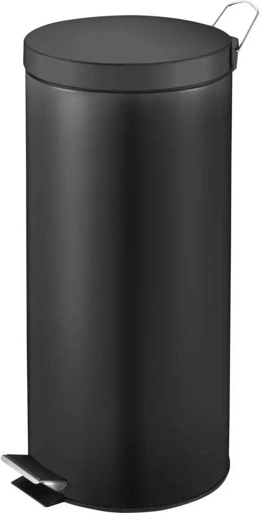 V Part Šiukšliadėžė su pedalu, V formos, juoda, plieninė, 30 l, su plastikiniu vidiniu kibiru