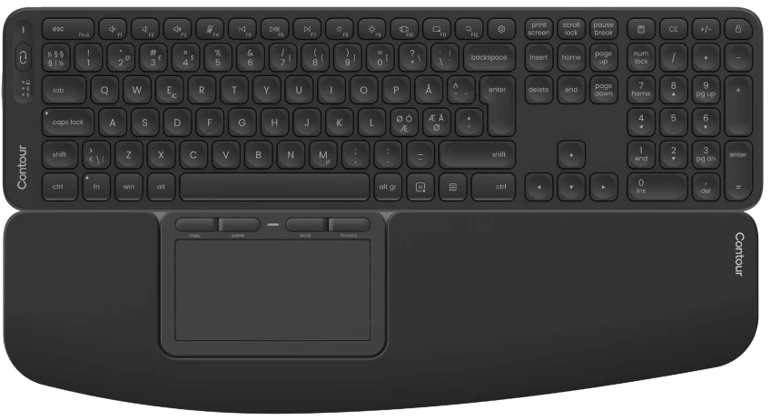 Pelė Contour Dizainas CDTP1050BALPN1050, Viso dydžio (100%), Belaidis, RF belaidis, Žirklinis klavišų jungiklis, QWERTY, Juoda