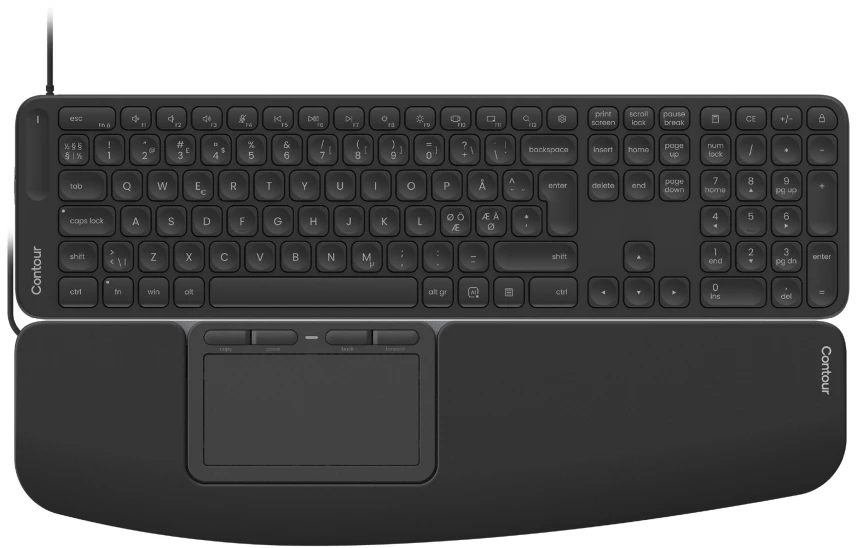 Pelė Contour Dizainas CDTP2050BALPN2050, Viso dydžio (100%), Laidinė, USB, Žirklinis klavišų mechanizmas, QWERTY, Juoda