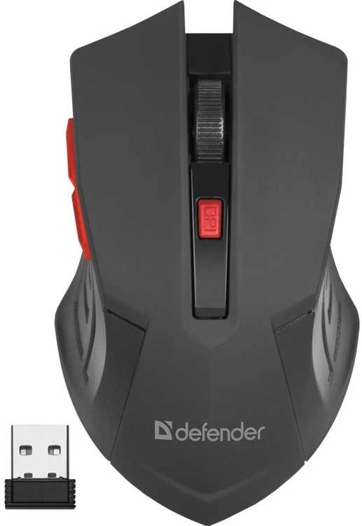 Žaidimų Pelė - Defender Accura MM-275 Optinė 1600DPI Juoda/Raudona