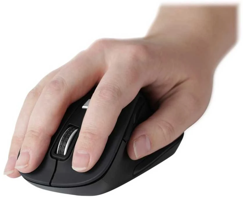 Deltaco Ergoniška pelė DELCO OFFICE tylūs patarimai, bevielė 2.4G, 2400 DPI, juoda / DE-0310