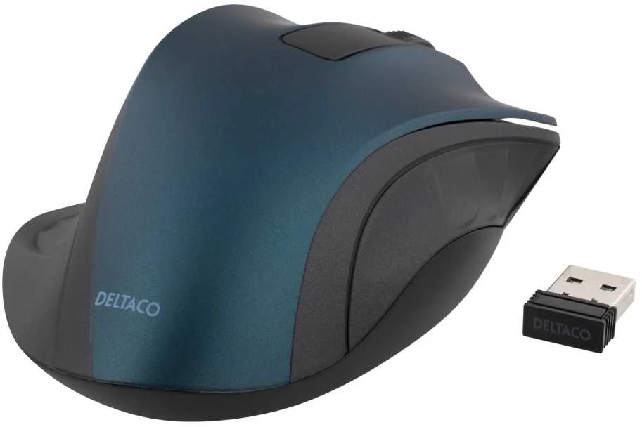 Bevielė optinė pelė Deltaco 1200 DPI, mėlyna / MS-708