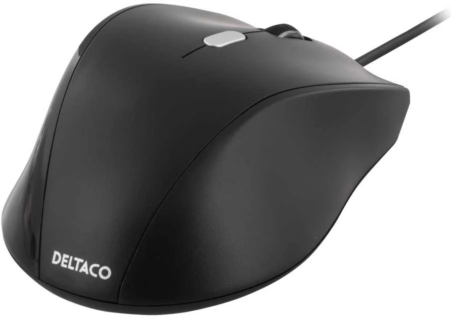 Pelė DELTACO, su laidu, juoda / MS-774
