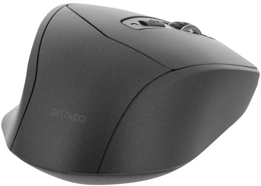 Tyli Bluetooth pelė DELTACO 800-1600 DPI, 4 mygtukai, pilka / MS-901