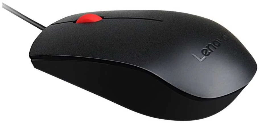 Pelė Lenovo Essential, Abiem rankoms, Optinis, USB A tipo, 1600 DPI, Juoda