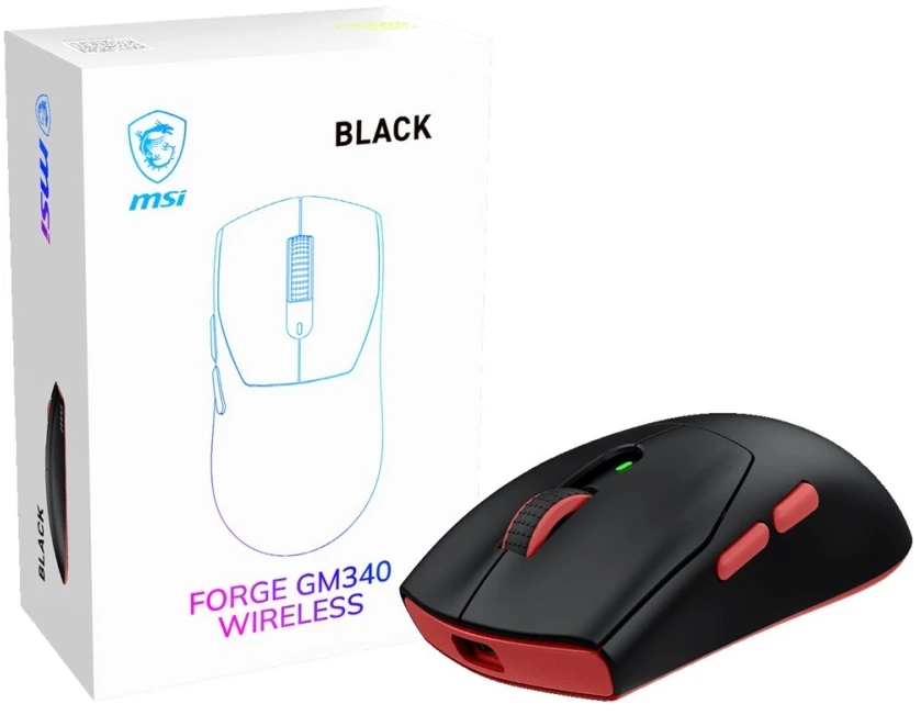 Pelė MSI FORGE GM340 | Belaidis | 2,4 GHz, „Bluetooth“, USB 2.0