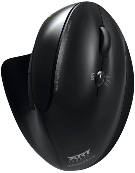 PORT DESIGNS | Rechargeable Ergonomic Pelė | 900706-BT | Optinė | Wireless | 2.4 GHz Wireless via USB Dongle | Juodas | 3 year(s)