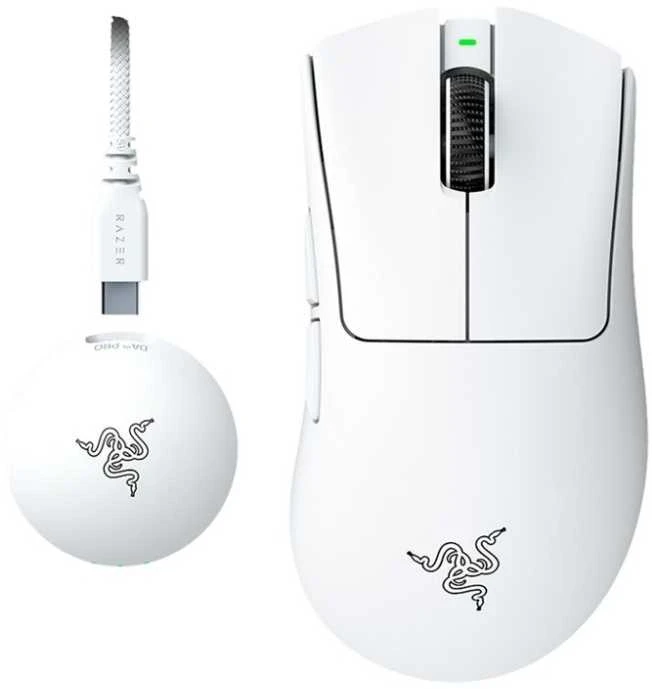 RAZER DeathAdder V4 Pro balta belaidė žaidimų optinė pelė | 45000 DPI