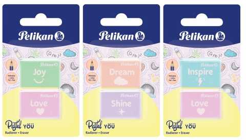 Pelikan 606196 trintukas plastikinis įvairių spalvų 2 vnt.