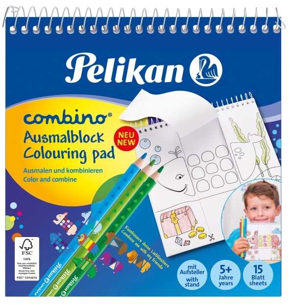 KNYGA Pelikan Malblock Combino 15x15cm 15 arkusz spiral