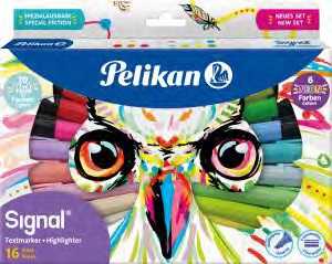 Pelikan Pelikan 825078 žymeklis 16 vnt. Kalto antgalis daugiaspalvis