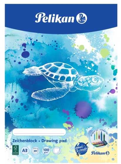 Pelikan Blok rysunkowy C3/20 A3 20 Bl. Żółw FSC Mix