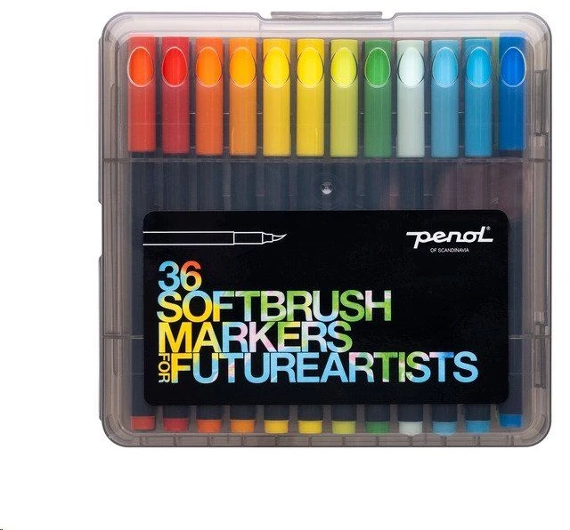 Penol Softbrush & Future Artists Markers - with 36 assorted colors