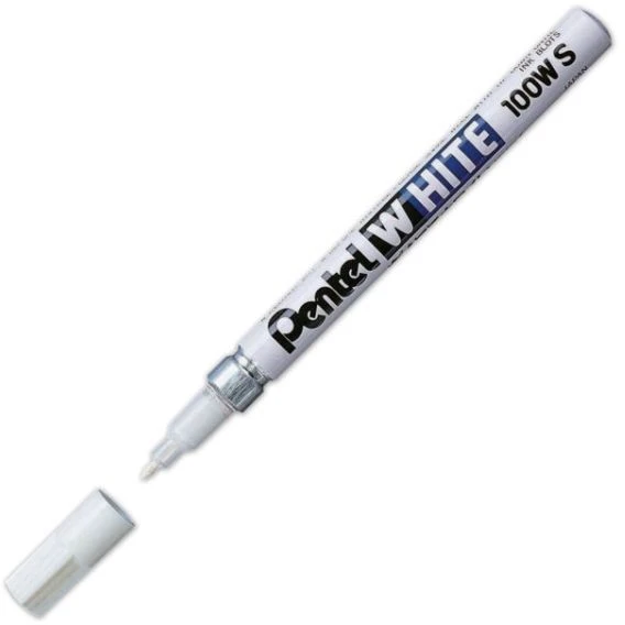 Pentel X100WS, balta, balta, 1 spalva, plonas, apvalus antgalis, apvalus
