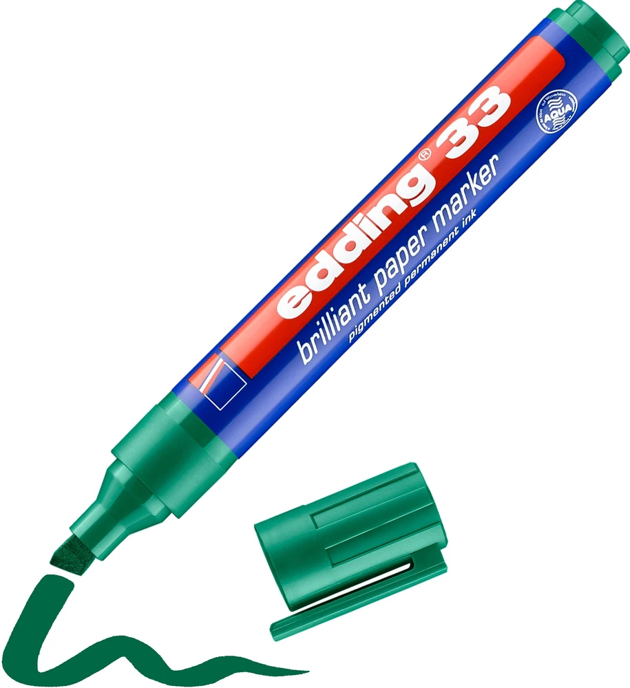 Edding 33, 1 vnt., žalia, 1 mm, 5 mm, 138 mm, 19 mm