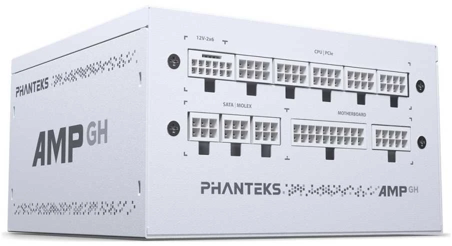 „Phanteks AMP GH 750W 80 PLUS Gold“ maitinimo šaltinis, PCIe 5.1, ATX 3.1 × 750 vatų, baltas