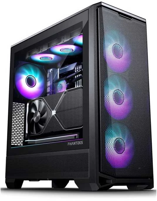PHANTEKS Eclipse G400A PC-kompiuterio korpusas, Midi-Tower, E-ATX, Tempered Glass, D-RGB – juodos spalvos